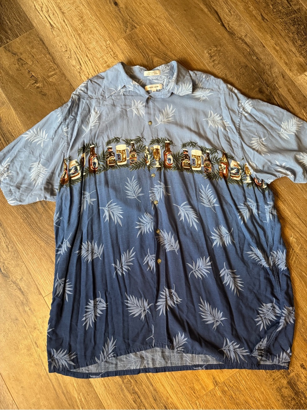 Pierre Cardin Blue Ombre Tropical Button-Down Shirt